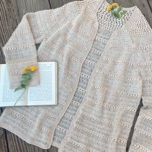 Vintage | Hand Knit Open Front Cardigan